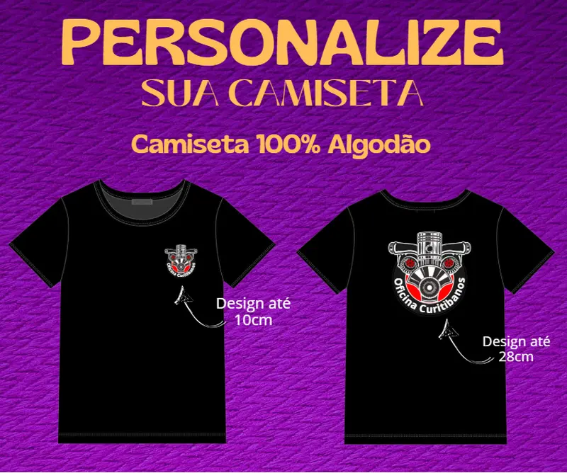 Camiseta Personalizada - 100% Algodão